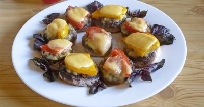  Грибы с сыром томатами в духовке - пошаговый рецепт приготовления с фото  