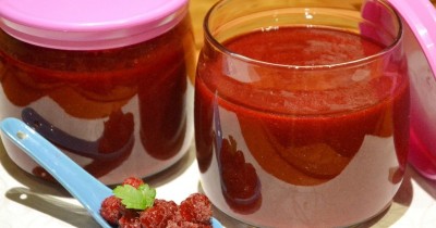 Малина с сахаром блендером