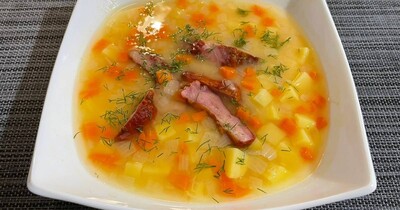 Суп гороховый с копченостями в скороварке