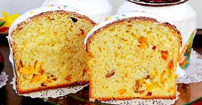 Пасхальный кулич на сливках и сухих дрожжах