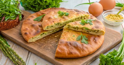 Осетинский пирог с черемшой и сыром