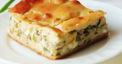 Заливной пирог с консервированной горбушей