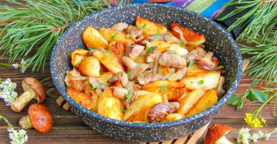 Маслята жареные с картошкой