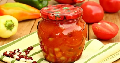 Лечо с фасолью и сахаром на зиму