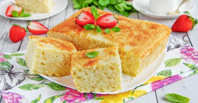 Пышный манник на кефире в духовке рассыпчатый