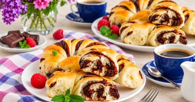 Булочки с шоколадом из дрожжевого теста