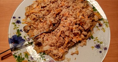 гречка и куриные сердечки в сметане