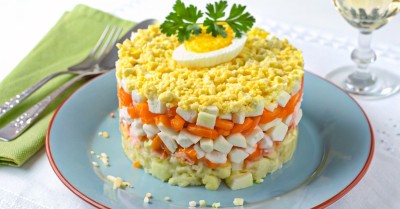 Салат Адмирал с кальмарами