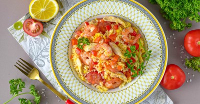 Паэлья с креветками