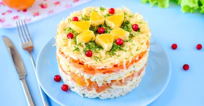 Салат курица апельсин корейская морковь и сыр