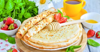 Блины на молоке с яйцами и мукой тонкие