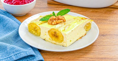 Бананы с творогом в духовке