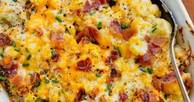 запеканка из цветной капусты с беконом