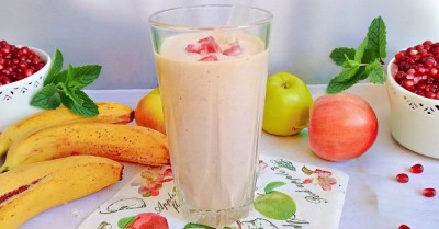 Смузи кефир банан овсянка