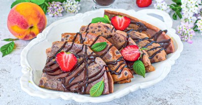 Шоколадные блины на молоке и муке