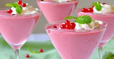 Клюквенный мусс с манной крупой