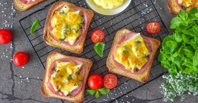 Горячие бутерброды с ананасом и сыром запечённые в духовке