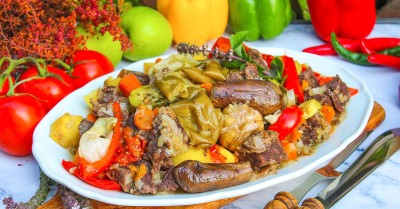 Дымляма в казане рагу по-узбекски