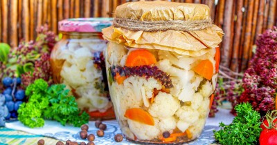 Маринованная цветная капуста на зиму в банках ассорти