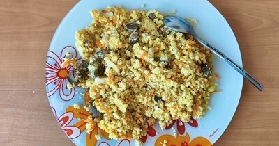 пшено с куриной печенью в сметане