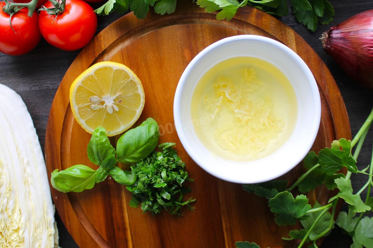 Масло оливковое с лимоном салат. Капуста с оливковым маслом