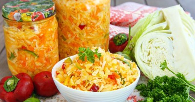 Салат из капусты на зиму с болгарским перцем