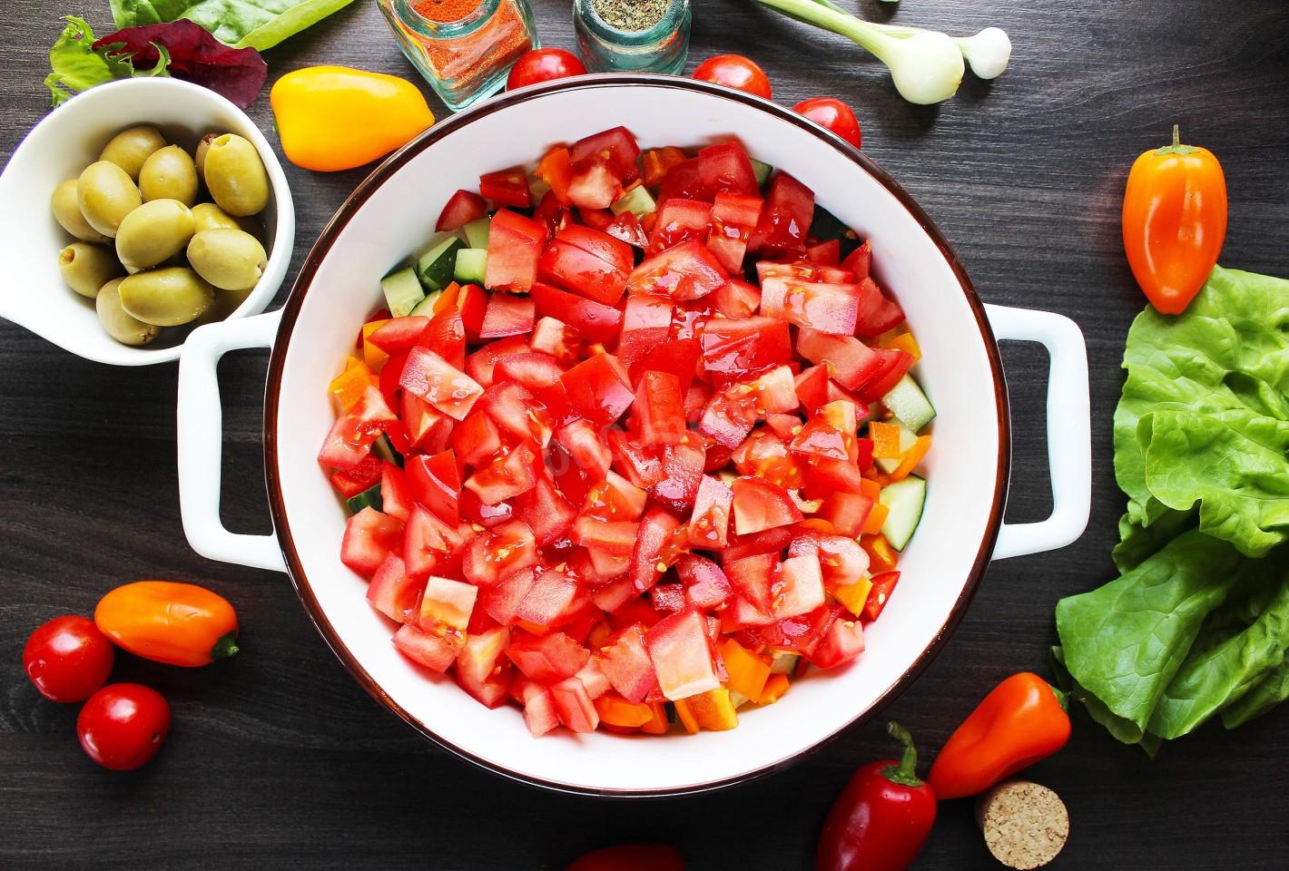 рецепт салат помидоры перец раст масло фото 64