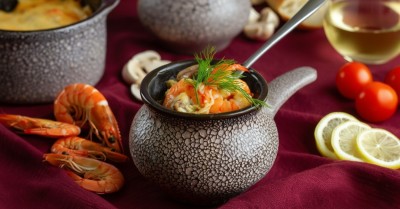 Жульен с креветками пошагово