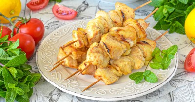 Шашлык из курицы в аэрогриле на ужин