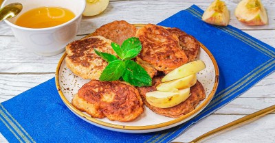 Веганские постные оладьи с яблоками без яиц
