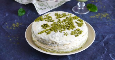 Японский блинный торт с матча