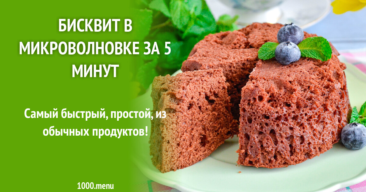 Рецепт торта в микроволновке за 5 минут
