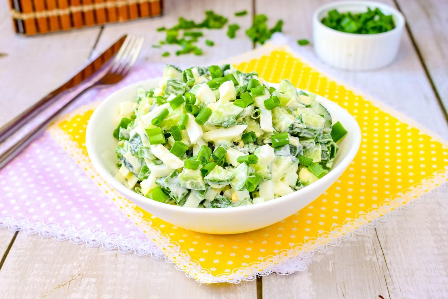 Зеленый луковый салат рецепт