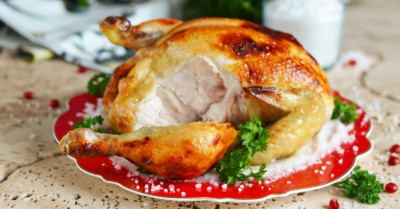 Хрустящая курица на соли запеченная в духовке целиком