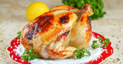 Хрустящая курица на соли запеченная в духовке целиком