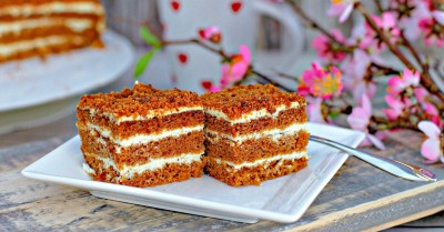 Ленивый медовик без раскатки коржей