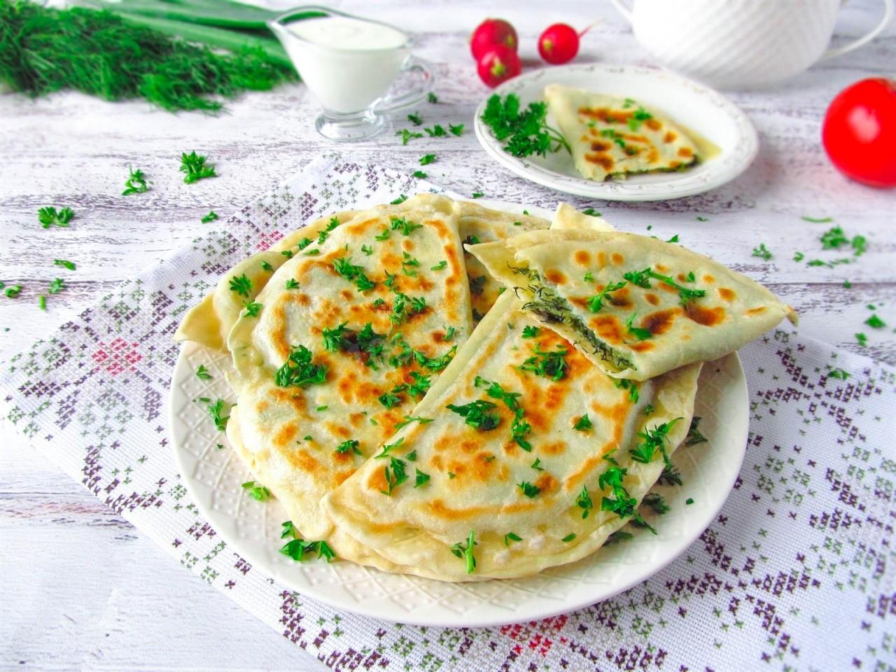 Азербайджанский кутаб с зеленью рецепт с фото