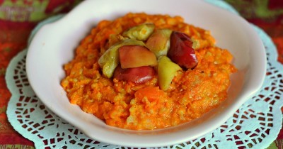 Каша из круглого риса тыквенная молочная