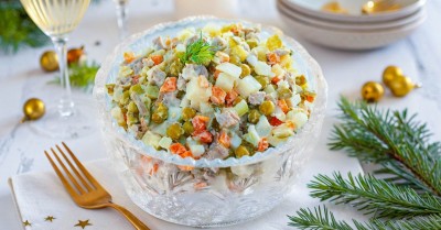 Классический оливье с мясом говядины на день рождения