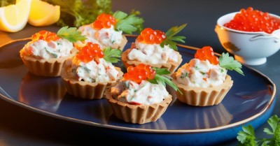 Тарталетки с крабовыми палочками сыром и яйцом