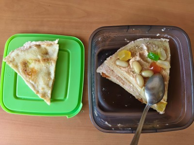 блинный торт на рисовой муке с цукатами и арахисом