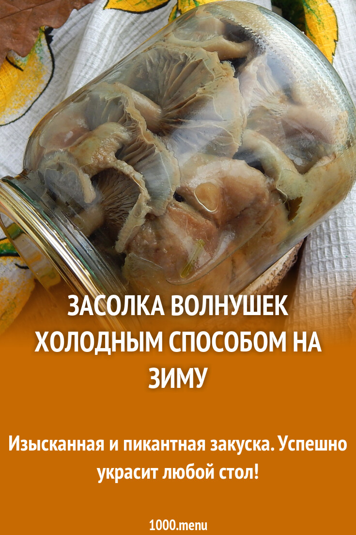 Засолка волнушек холодным способом на зиму рецепт с фото пошагово -  1000.menu