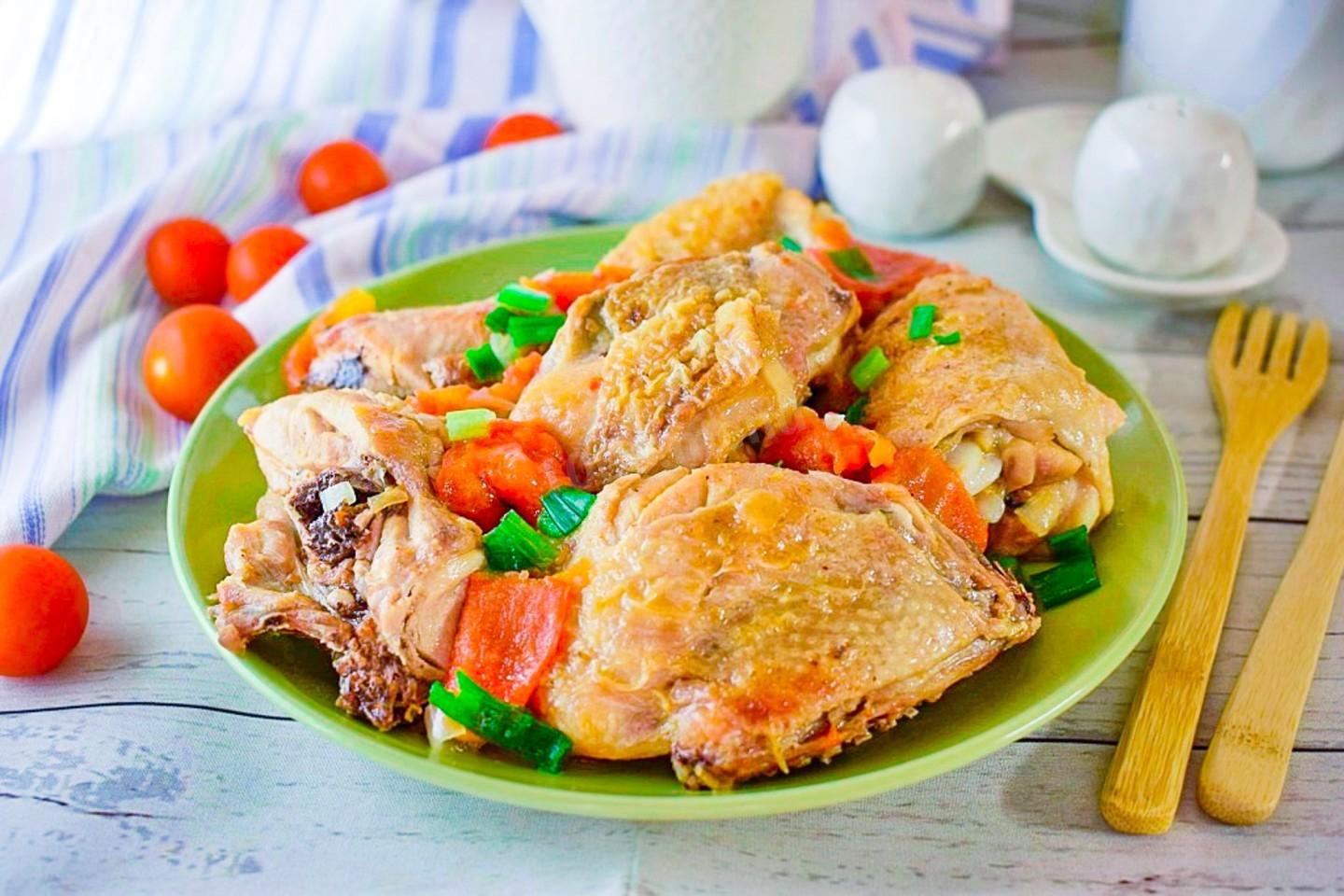 Курица с помидорами на сковороде рецепт