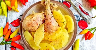 Куриные ножки с картошкой в мультиварке