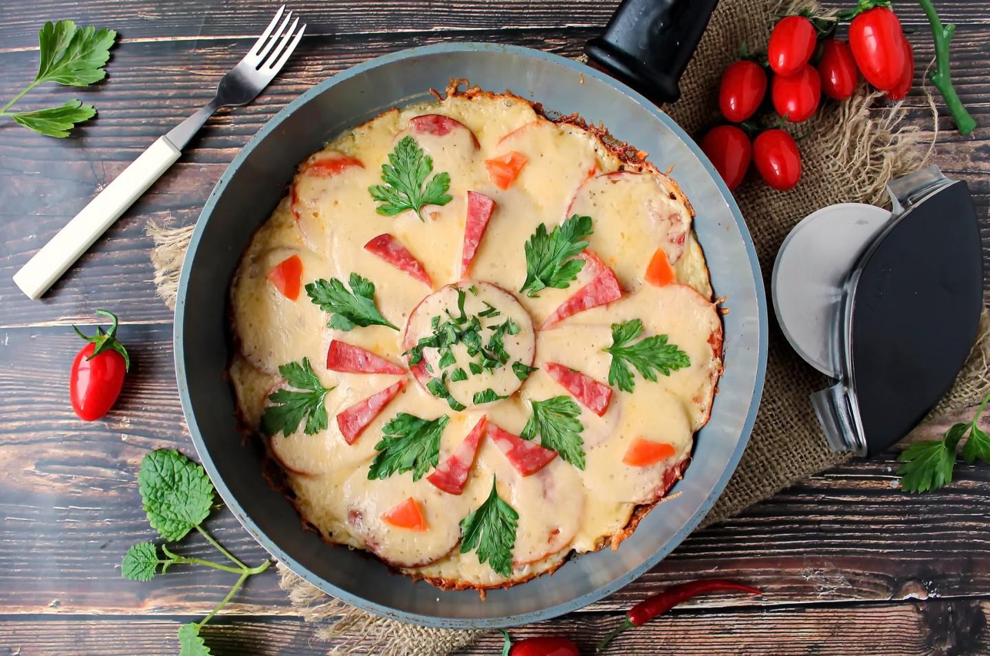 пицца из кабачков на сковороде с колбасой и сыром и помидорами рецепты фото 48