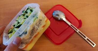 слоёный салат со скумбрией