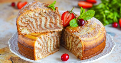 Торт Зебра в духовке на кефире