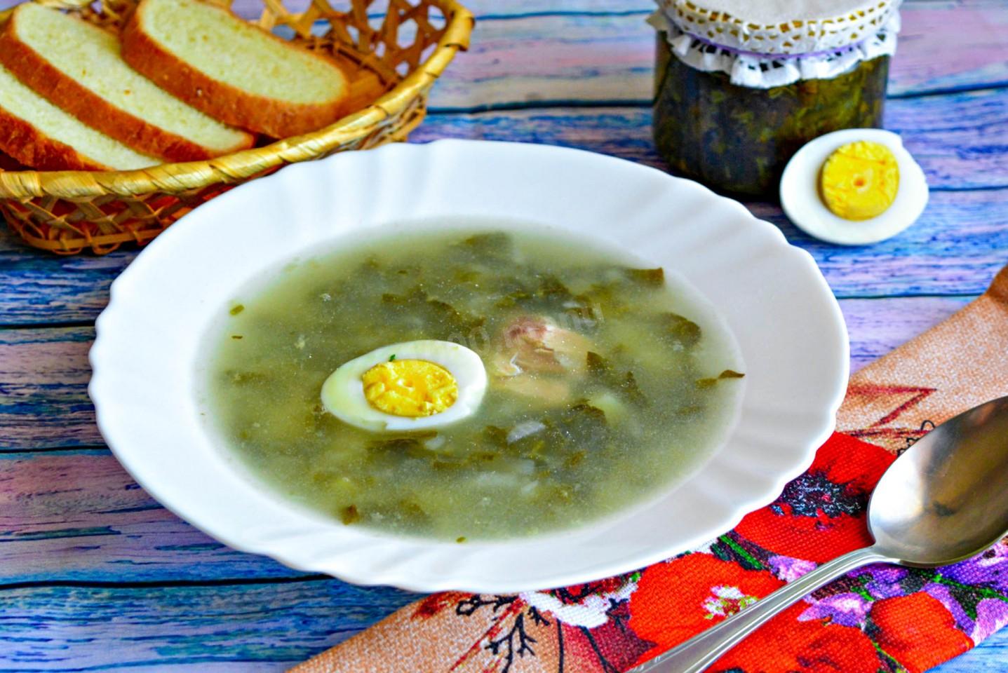 Щавельный суп рецепт с яйцом с курицей рецепт с фото
