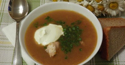 Суп с индоуткой кетчупом и консервированной фасолью