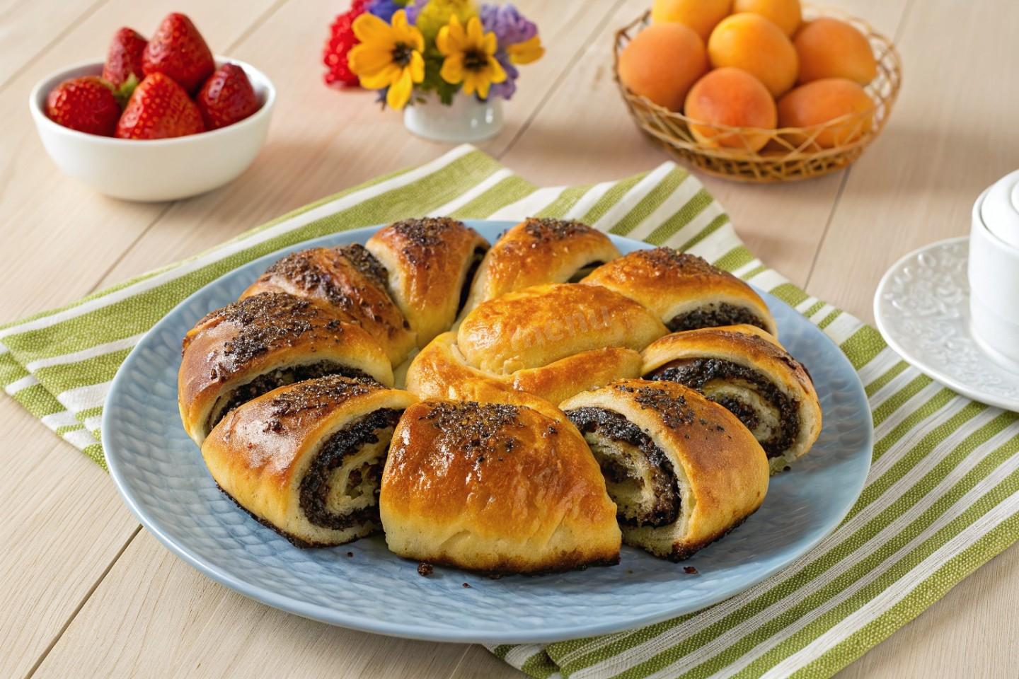 Улитка с маком из дрожжевого теста